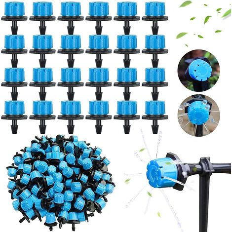 200 Goutteur Irrigation, Débit Réglable 1-70 L/h, Raccord 1/4 Pouce, Pour Jardin Serre Potager
