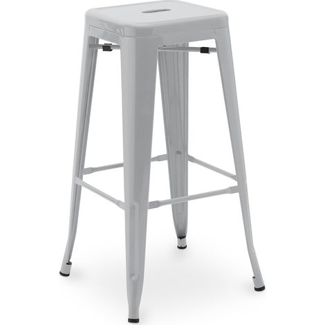 Sgabello da bar – Stile industriale – Acciaio – 76 cm – Stylix Grigio chiaro
