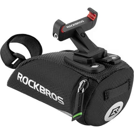 Sacoche de selle portable réfléchissante ROCKBROS, sacoche de tige de selle en nylon pour vélo VTT/vélo de route. (1/5)