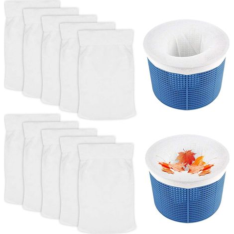 Piscine Chaussettes d'Écumeur,10 Chaussettes de Skimmer De Piscine,Filtre de piscine,Panier de skimmer,Protection de filtre,Prefiltre Pour Piscine,Pool Skimmer Socks pour Filtres,Chaussettes Skimmer (1/5)