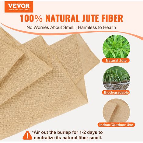 Rouleau Toile de Jute, 355 mm x 45,7 m, Chemin de Table Toile de Jute Naturelle Haute Densité 50 x 50, Ruban pour Décoration, Artis… (1/5)