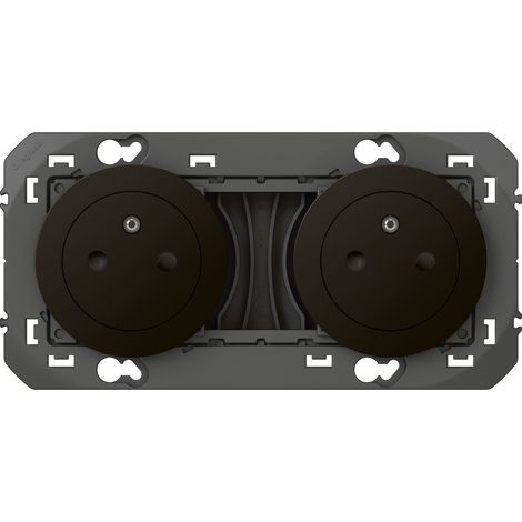 Legrand – Double prise de courant 2P+T précâblée 16A – Socle rétractable – Éclips de protection enfants – Installation encastrée rapide