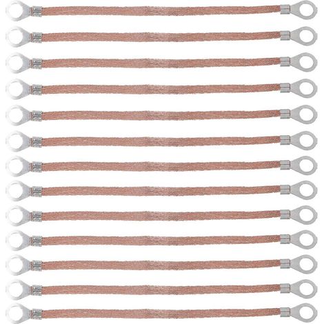 100 pièces de câble de connexion plat tressé en cuivre pour équipements haute tension-20X1.5X0.1CM-Yellow