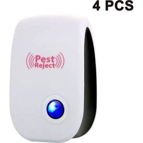 Ultrason Anti Moustique, 4 Pack Ultrason Souris et Rats & Insectes Répulsif Électronique, Répulsif Ultrason Anti-Rongeurs Insectes Anti Insectes, Moustiques, Fourmis, Rats, Araignées