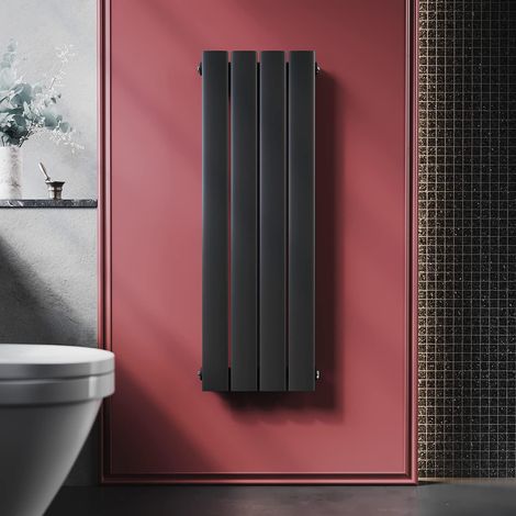 ELEGANT Heizkörper Anthrazit Klein 900 x 311 mm Einlagig Vertikal Design Flachheizkörper Mittelanschluss (1/5)