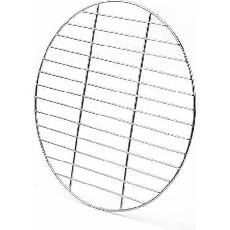 Grille de cuisson ronde en acier inoxydable de 34 cm - Nettoyage facile - Convient pour le camping, le pique-nique, le jardin (1/5)