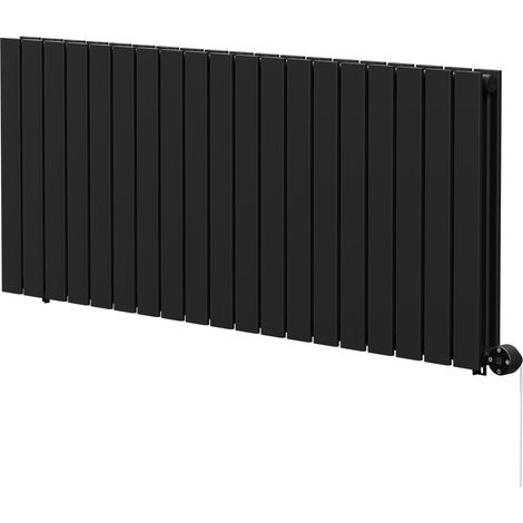 Hudson Colore Matt Black 600mm x 1440mm Horizontal Digital Thermostatic Electric Double Panel Radiator (1/5)