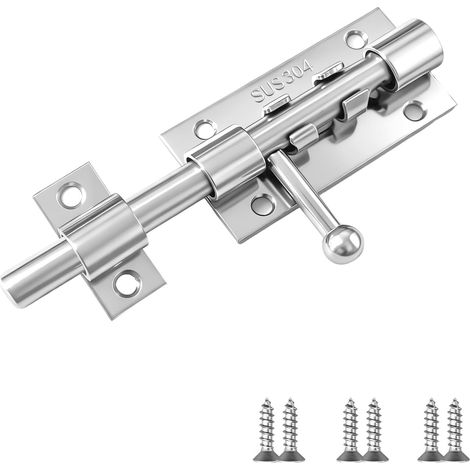 Verrou Porte 304 Acier Inoxydable 12,5cm (10mm Ø) - Pour Porte Salle de Bain, Chambre (1/5)