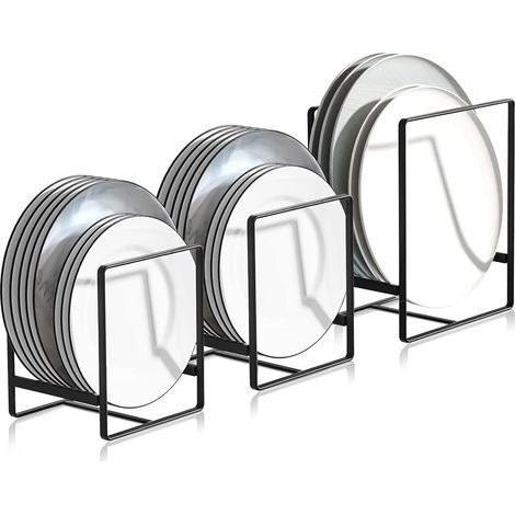 3 Pièces Range Couvercle Casserole, Égouttoirs en Métal Multifonctions, pour Armoires de Cuisine, Plaques de Rangement, Vaisselle et Couvercles de Casseroles (1/5)
