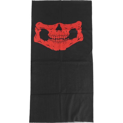 Écharpe cou de crâne 2 pièces, tour de cou sans couture rouge, pour vélo moto, protection visage (1/5)