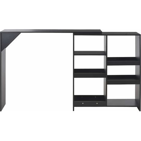 Maison Exclusive - Table de bar avec tablette amovible Noir 138x39x110 cm