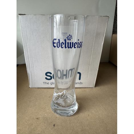 Lot de 6 verres à bière Edelweiss - 25 cl - Modèle imprimé - Neufs