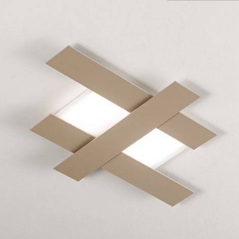 Lampada a soffitto DOHA P/P LED 30W 2620lm 3000K 120° in alluminio e metacrilato bisatinato finitura tortora - Gealuce (1/5)