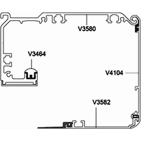 V4104G66 Vertikale Abdeckung Rohwert L 6650 DITEC ENTREMATIC V4104G66