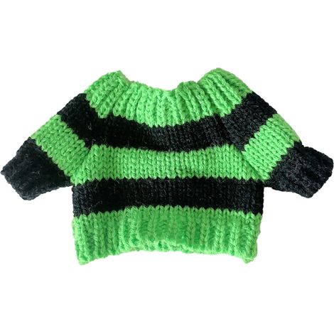 Pullover pour poupée chien Noël rayures vert et noir, confortable et élégant, taille 23cm, vêtement doux pour jouet (1/5)