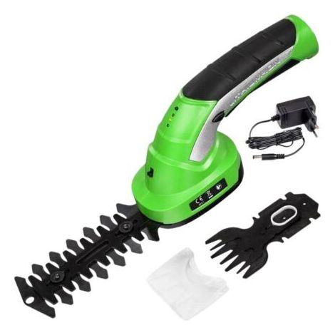Taille-haie sans fil 2-EN-1 HEDGER Taille bordure et gazon Batterie rechargeable Lames interchangeables Poignée ergonomique Lame d'élagage et de tonte Kit d'entretien du jardin (1/5)