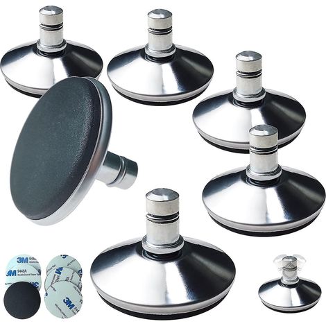 Lot de 6 roulettes pour chaise de bureau, patins en acier inoxydable avec 6 patins en feutre pour chaises de bureau, canapés et bureaux (tige de 11 x 22 mm) (1/3)