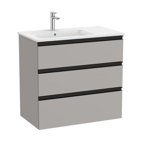 CONJUNTO MUEBLE THE GAP 800X460 2 CAJONES + LAVABO IZQUIERDA GRIS MATE