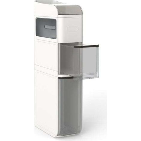 4-Tier Bathroom Storage Cabinet with 2 Drawers and Tissue Box-White