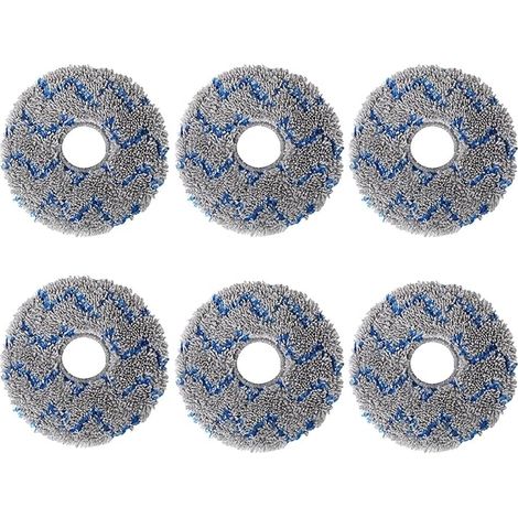 Set di 6 panni di ricambio per robot aspirapolvere Dreame L10s Ultra / L10 Ultra, grigi e a righe blu. (1/4)