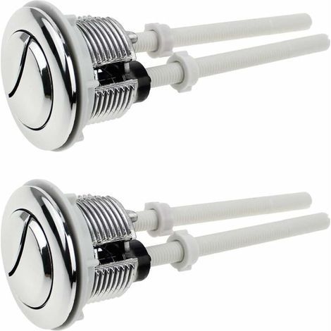2 Pièces Boutons Poussoirs De Toilette Double Chasse Bouton 38Mm Standard Chrome Plaqué Argent Wc Réservoir Boutons (1/5)
