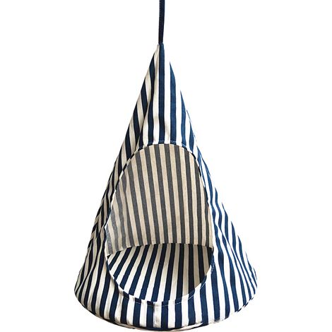 Hamac Pour Chat - Tissu Respirant Avec Mousse 2cm - Suspension Intérieure Flexible - Motif Rayures Bleues - 1 Unité (1/5)