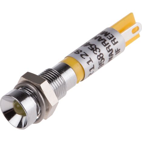 Voyant LED lumineux Jaune RS PRO, dia. 6mm, 12V c.c., taille de la lampe 3 mm ( Prix pour 1 )