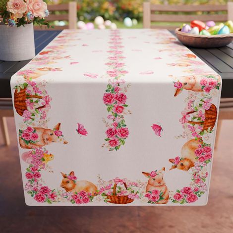 Chemin de Table 140x40 cm en Microfibre Anallergique Anti-Tache, Élégant et Lavable pour Salon et Cuisine (1/3)
