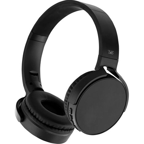 T'nB - Cuffie wireless Bluetooth 5.0, modello singolo 2, 8 ore de ascolto. Regolabili, porta jack, confortevoli, microfono e controlli integrati, sport e allenamento, nero