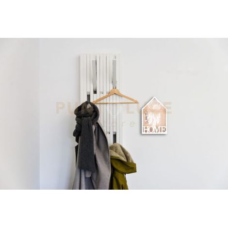 SINA PORTA CHIAVI A PARETE CON SCRITTA HOME LEGNO BIANCO 20X30CM