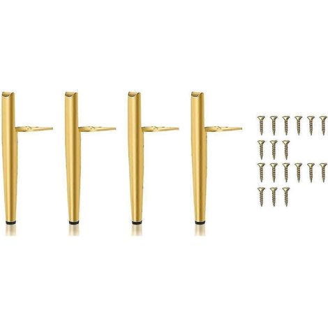 Pieds de meubles, 14 cm de haut, pieds de table en métal plaqué or, capacité de charge maximale 600 kg, pieds de meubles, pieds de canapé, pieds d'armoire, lot de 4. (1/5)