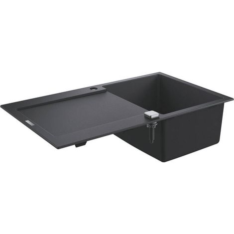 Grohe - Fregadero compuesto K500 con desagüe automático, 86x50 cm, negro granito 31644AP0 (1/4)