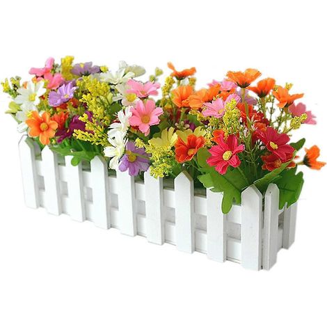 Plantes artificielles Wnvivi dans pot clôture décoration végétale marguerites multicolores pour table balcon A5 (1/5)