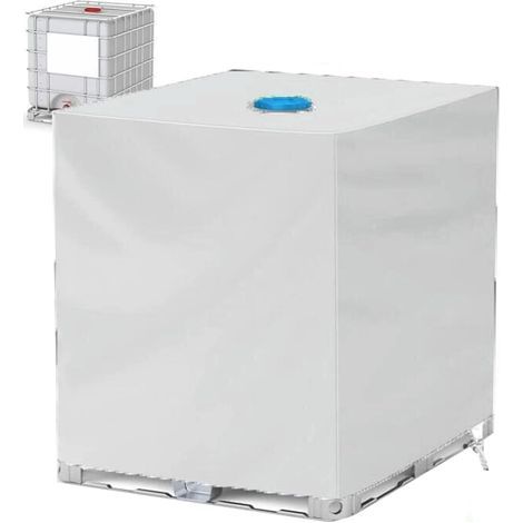 Waterproof protective cover for IBC tank, Oxford fabric with UV protection, silver, 120 x 100 x 116 cm (1/5)