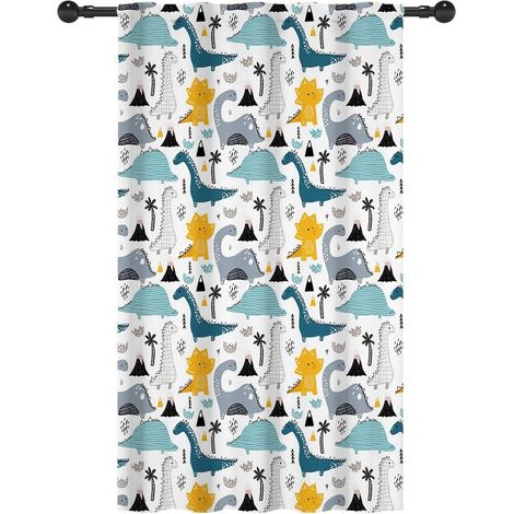 140x229cm Dinosaure Rideaux filtrant la lumière pour Chambre d'enfant Dino Mignon Volcan Ancien Occultation Passe Tringle Habillage de fenêtre pour crèche 1 Panneau - 140L X 229H cm (1 Panneaux) (1/5)