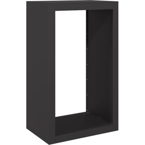 Maison Exclusive - Leñero de acero negro 60x40x100 cm