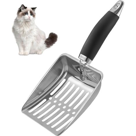 Pelle à litièe pou chat en alliage d'aluminium - Pelle à litièe pou chat - En métal avec poignée patique - Agenté (1 pièce) (1/4)