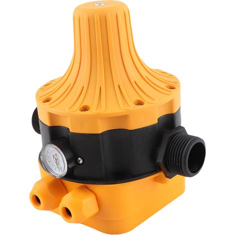 Druckschalter für Wasserpumpen mit elektrischer Steuerung und Manometer (Kunststoff/Metall, 180 x 140 mm, Weiß) – Automatisch, Trockenlaufschutz, LED, IP65, 220–240 V/50 Hz (1/5)