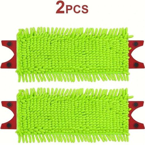 Lot de 2 lingettes de rechange épaisses en chenille, compatibles balai Velida Ultramat 2, lavables en profondeur et réutilisables (1/4)