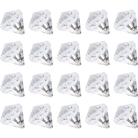 Set mit 20 transparenten, rautenförmigen Acryl-Anhängern für Vorhänge, Geburtstagsdekorationen und DIY-Ornamente (1/5)