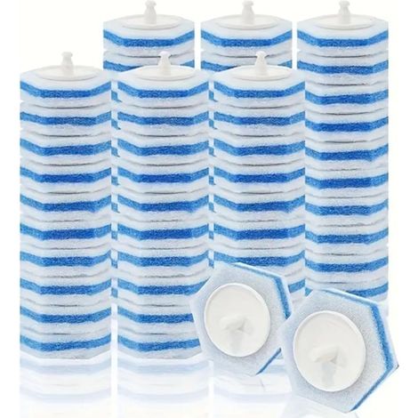 Brosse WC jetable, recharges pour brosse WC, nettoyants pour cuvette WC, recharges pour baguette WC, éponge de nettoyage WC hexagonale (60 unités) (1/5)