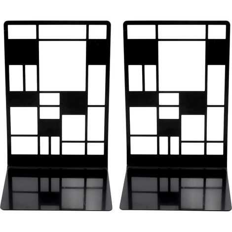 Book Ends - Heavy Duty Steel - Non-Slip Rubber Base - Rounded Corners - For Bookshelves Office Home Decor - 1 Pair (1/5)