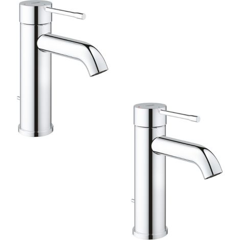 Conjunto de 2 mezcladores de lavabo GROHE Essence New S agua fría con apertura central