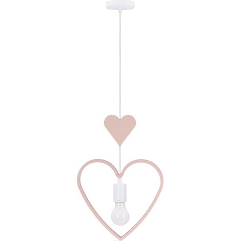Suspension enfant cœurs blanc/rose E27 20W Candellux (1/2)