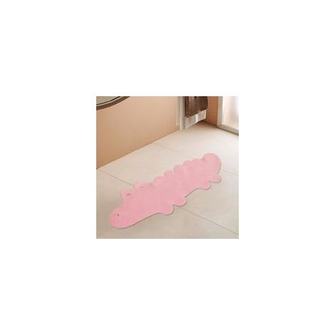 Tappetino da bagno antiscivolo con motivo coccodrillo, rosa, taglia unica, con ventose, ideale per doccia e vasca. - Crezuo