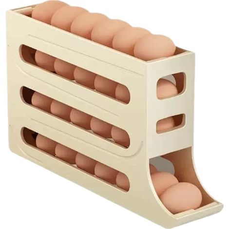 Rangement Oeuf Frigo, Boite a Oeufs en Plastique à Enroulement Automatique, pour Réfrigérateur, Comptoir (1/4)