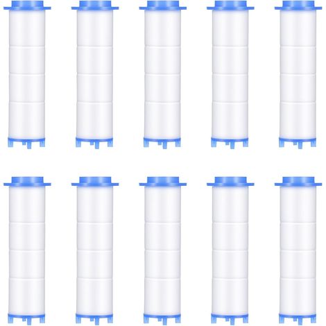 Pièces filtres de rechange pour pommeau de douche, 7 x 2,4 cm, cartouches de filtre en coton PP pommeaux de douche-élément filtrant pour douche à main(10pcs) (1/5)