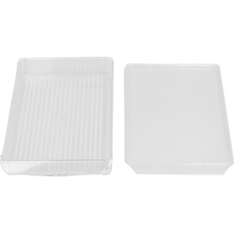 Bacs de rangement pour garde-manger avec couvercle, grande capacité, transparents, de qualité alimentaire, portables et multifonctionnels. Disponibles en plusieurs largeurs. (1/5)