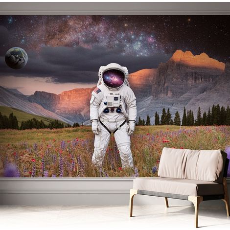 Selbsthaftend Tapete für Wohnzimmer Schlafzimmer Küche - Wanddekoration Kosmische Landschaft 312x219 cm (1/5)
