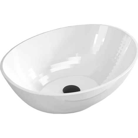 Lavabo en céramique à poser Eva 40 cm, blanc (1/5)